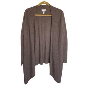 14th & Union Sweater Women’s Small Brown Soft Cashmere Open Waterfall Cardigan